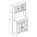 71' Pantry Storage Cabinet with Microwave Oven Countertop, Freestanding Hutch Cabinet with 3 Adjustable Shelves, 5 glass Doors and 1 Large Drawer-White - DTYStore
