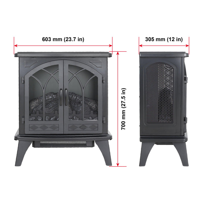 24 inch 3D Flame Electric Infrared Quartz Fireplace Stove with remote control - DTYStore