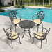 5-Piece Set Of Cast Aluminum Patio Furniture With Black Frame and Seat Cushions In Random Colors - DTYStore