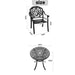 5-Piece Set Of Cast Aluminum Patio Furniture With Black Frame and Seat Cushions In Random Colors - DTYStore