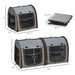 39" Portable Soft-Sided Pet Cat Carrier with Divider, Two Compartments, Soft Cushions, & Storage Bag, Grey - DTYStore