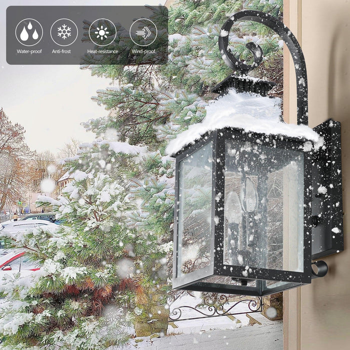 Large Outdoor Wall Lamps With Glass Supports multiple types of light bulbs 1 pack - DTYStore