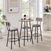 Round Bar Stool Set With Shelf, Upholstered Stool With Backrest Grey, 23.62'' W x 23.62'' D x 35.43'' H.