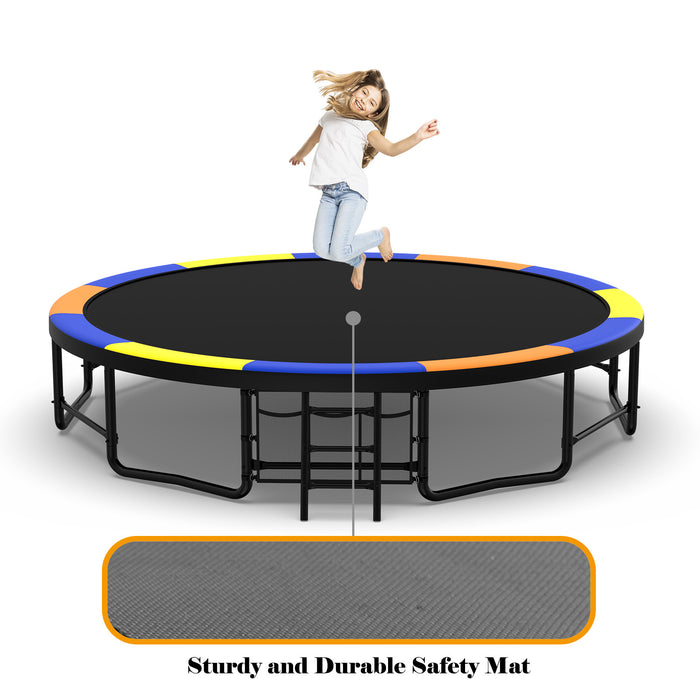 16FT Trampoline with EnclosureRecreational Trampolines with Ladder and AntiRust Coating, ASTM Approval Outdoor Trampoline for Kids - DTYStore