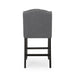 Vienna Contemporary Fabric Tufted Wingback 27 Inch Counter Stools, Set of 2, Charcoal and Dark Brown - DTYStore