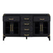 6-drawer and 2-Cabinet Retro Sideboard with Extra Large Storage Space and Gold Handles