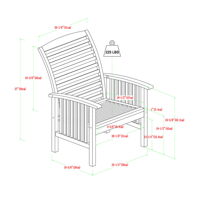 Modern Chevron Patio Chairs, Set of 2 - White Wash - DTYStore
