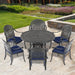 (Cushions In Random Colors)7-Piece Set Of Cast Aluminum Patio Furniture With Cushions - DTYStore