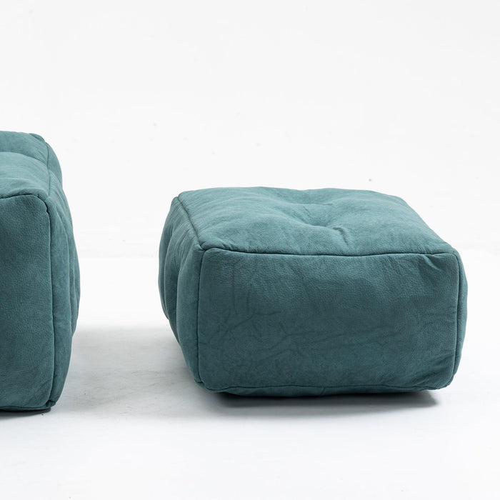 Fluffy bean bag chair, comfortable bean bag for adults and children, super soft lazy sofa chair with memory foam and ottoman, indoor modern focus bean bag chair for living room, bedroom, apartment - DTYStore