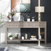 Rustic Entryway Console Table, 60" Long Sofa Table with Two Different Size Drawers and Bottom Shelf for Storage