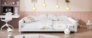 Full size Upholstered Daybed, Sherpa Fabric Sofabed with Cloud-Shaped Backrest, No Box-spring Needed, White - DTYStore