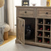 Farmhouse Buffet Cabinet with Storage Sideboard with 2 Drawers, Wine Bar Cabinet with Removable Wine Racks Storage Shelves, Liquor Coffee Bar Cupboard for Kitchen, Dining Room, Gray Wash39.37*15.75*34