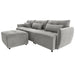 113.3" Convertible Sectional Sofa Couch 3-Seat L-Shaped with Movable Ottoman and USB