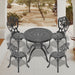 5-Piece Set Of All-Weather Cast Aluminum Dining Furniture Set With Black Frame - DTYStore