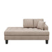 64" Deep Tufted Upholstered Textured Fabric Chaise Lounge,Toss Pillow included,Living room Bedroom Use,Warm Grey