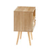 15.75" Rattan End table with drawer and solid wood legs, Modern nightstand, side table for living room, bedroom,natural - DTYStore