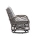 3 Pieces Outdoor Swivel Rocker Patio Chairs, 360 Degree Rocking Patio Conversation Set with Thickened Cushions and Glass Coffee Table for Backyard, Grey - DTYStore