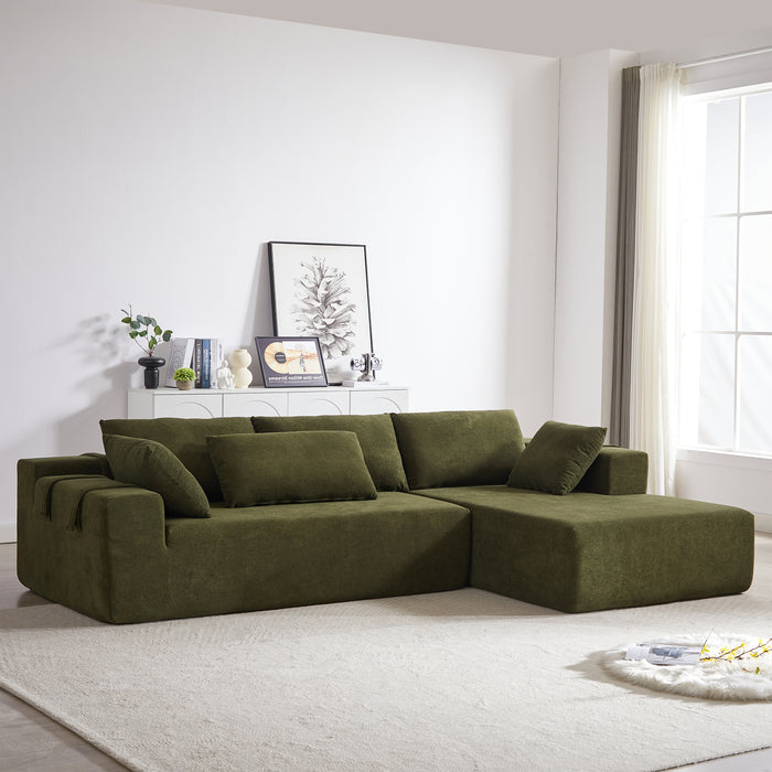 Modern Chenille Upholstered Sectional Sofa Couch Set,Modular 108" L Shaped Sectional Living Room Sofa Set With 6 Pillows,Free Combination Sofa Couch for Living Room,Bedroom(Right Chaise) - DTYStore