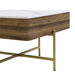 Modern Square Lift-Top Coffee Table Set with Storage & 4 Ottomans White & Walnut - DTYStore