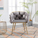 Luxury modern simple leisure velvet single sofa chair bedroom lazy person household dresser stool manicure table back chair gray - DTYStore