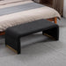 New Boucle Fabric Loveseat Ottoman Footstool Bedroom Bench Shoe Bench With Gold Metal Legs,Black