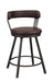 Metal Base 24-inch Counter Height Chairs Set of 2pc Brown Seat 360-degree Swivel Faux Leather Upholstered Dining Room Furniture - DTYStore