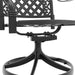 Cast Aluminum Patio Swivel Chair 2PCS With Black Frame and Cushions In Random Colors - DTYStore