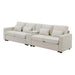Modern Upholstered Sofa with Console, Cupholders, USB Ports, and 4 Pillows for Living Room - DTYStore