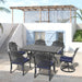 7-Piece All-Weather Cast Aluminum Dining Set, Include 2 Swivel Chairs,4 Dining Chairs and Rectangular Table With Black Frame - DTYStore