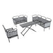 5-Piece Modern Patio Sectional Sofa Set Outdoor Woven Rope Furniture with Table and Cushions