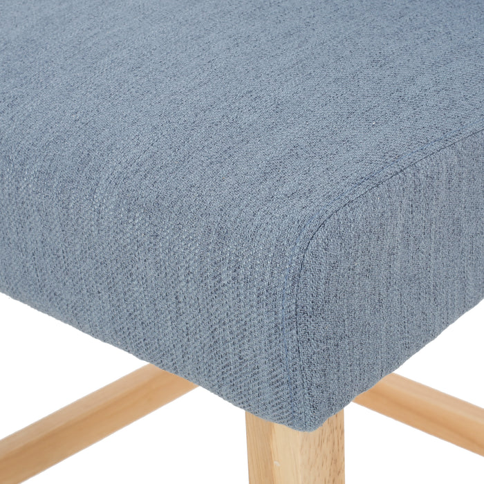 Vienna Contemporary Fabric Tufted Wingback 31 Inch Counter Stools, Set of 2, Light Blue and Natural - DTYStore