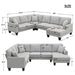 Modern U Shape Sectional Sofa Set with 3 Pillows for Living Room, Apartment, Office