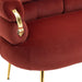 COOLMORE Small Loveseat Sofa, Upholstered Mini Couch with Curved Backrest with Stylish Golden Decor, Small Comfy Love Seat Leisure Accent Couch for Living Room, Bedroom, Office (Wine Red)