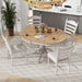 5-Piece Retro Functional Dining Table Set with Round Extendable Table and 4 Chairs