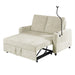 53.9" Modern Loveseat Pull-out Sofa Bed with Adjustable Backrest, Two Cup Holders , a Phone Holder, Three Charging Ports and Side Storage Pockets for Living Room, Beige