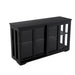 Kitchen Storage Stand Cupboard With Glass Door-Black