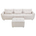 113.3" Convertible Sectional Sofa Couch 3-Seat L-Shaped with Movable Ottoman and USB