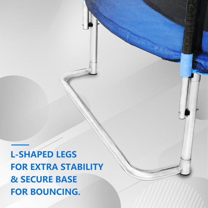 YC 8FT Trampoline Outer Net with Soft Basketball board, ball and inflator(Blue) - DTYStore