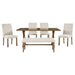 6-Piece Farmhouse Dining Table Set 72" Wood Rectangular Table with Upholstered Chairs and Bench