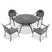 (Cushions In Random Colors)5-Piece Set Of Cast Aluminum Patio Furniture With Cushions - DTYStore