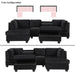 104.5" Reversible Sectional Sofa Space Saving with Storage Ottoman Rivet Ornament L-shape Couch for Small or Large Space Dorm Apartment