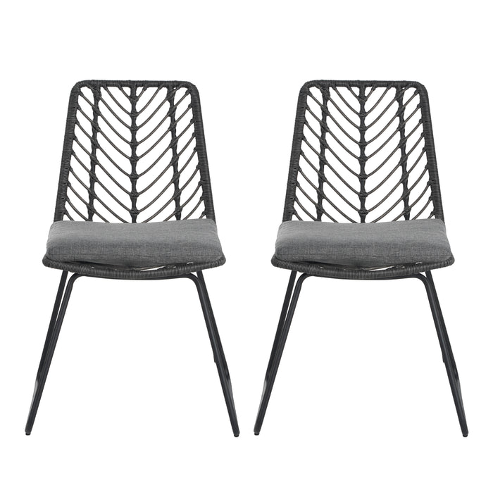 DEJA CHAIR,2PCS with 2 Cushions,Gray - DTYStore