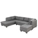 104.5" Reversible Sectional Sofa Space Saving with Storage Ottoman Rivet Ornament L-shape Couch for Small or Large Space Dorm Apartment