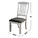 Set of 2 Padded Fabric Seat Side Chairs in Antique White and Gray - DTYStore