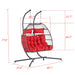 2 Person Outdoor Rattan Hanging Chair Patio Wicker Egg Chair - DTYStore