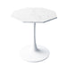 31.50"Modern Octagonal Coffee Table with Printed White Marble Table Top,Metal Base, for Dining Room, Kitchen, Living Room