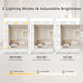43.3' Vanity Desk with Large Mirror and Hollywood Bulbs, Modern Glass Top Makeup Vanity with Drawers and Power Outlet, Large Dressing Table with 3 Color Lighting Modes & RGB Cabinets for Bedroom - DTYStore