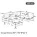 Orisfur. Modern Sectional Sofa with Reversible Chaise, L Shaped Couch Set with Storage Ottoman and Two Cup Holders for Living Room