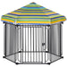 48" x 41" Heavy-Duty Metal Dog Playpen, Outdoor Pet Cage Kennel, Puppy Exercise Fence Barrier with Weather-Resistant Polyester Roof, Locking Door, & Metal Frame - DTYStore