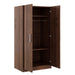 2-Door Wooden Wardrobe Armoire with 3 Storage Shelves, Brown